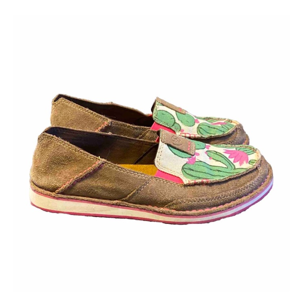 Ariat Shoes Womens 7.5B Cruiser‎ Floral Leather  Cactus Rugged Western Slip On